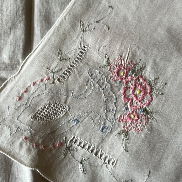 NWOT Embroidered Tea Size Tablecloth and 6 Napkins from Italy - Picture 6 of 8